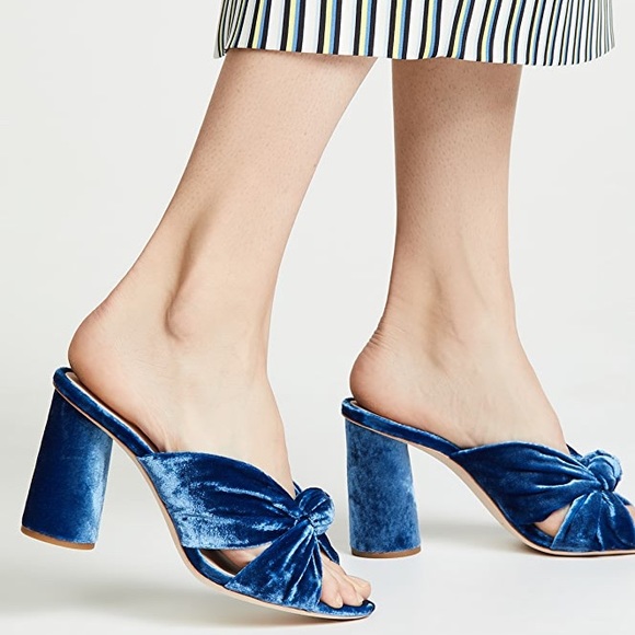 Loeffler Randall Shoes - Loeffler Randall Coco Mules in velvet blue US9.5